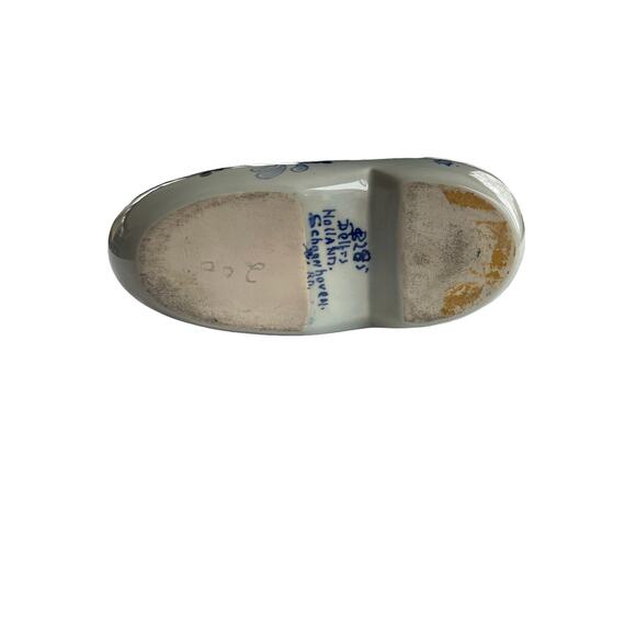 Vintage Delfts Holland Schoonhoven Delft Blue Floral Shoe Clog - Picture 6 of 7
